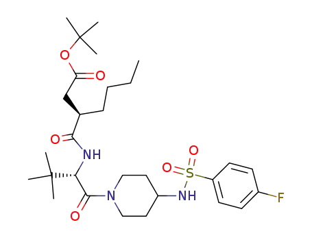 (R)-3-{(S)-1-[4-(4-fluoro-benzenesulfonylamino)-piperidine-1-carbonyl]-2,2-dimethyl-propylcarbamoyl}-heptanoic acid tert-butyl ester