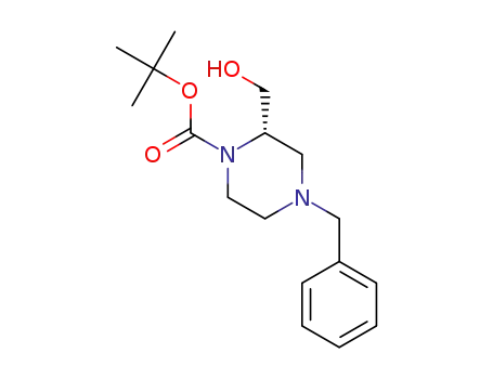 Molecular Structure of 947275-34-5 ((S)-1-Boc-4-benzyl-2-(hydroxymethyl)piperazine)