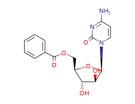 Molecular Structure of 34270-10-5 ([(2R,3R,4S)-5-(4-amino-2-oxo-pyrimidin-1-yl)-3,4-dihydroxy-oxolan-2-yl ]methyl benzoate)