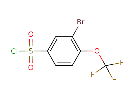 Molecular Structure of 883146-06-3 (Benzenesulfonyl chloride, 3-bromo-4-(trifluoromethoxy)-)