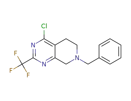 Molecular Structure of 647863-01-2 (7-benzyl-4-chloro-2-(trifluoromethyl)-5,6,7,8-tetrahydropyrido[3,4-d]pyrimidine)