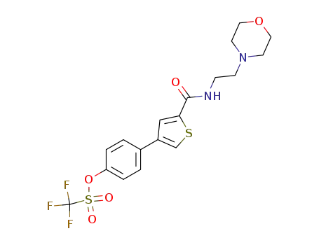 Methanesulfonic acid, trifluoro-,
4-[5-[[[2-(4-morpholinyl)ethyl]amino]carbonyl]-3-thienyl]phenyl ester