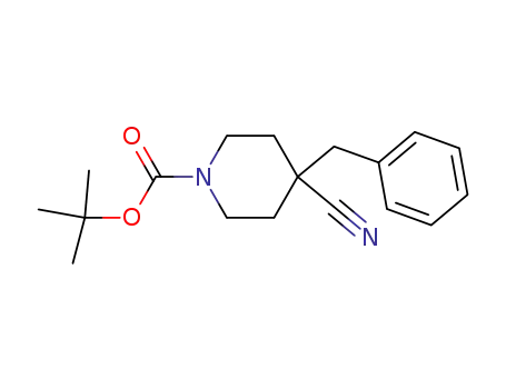 Molecular Structure of 906329-30-4 (1-BOC-4-CYANO-4-BENZYL-PIPERIDINE)