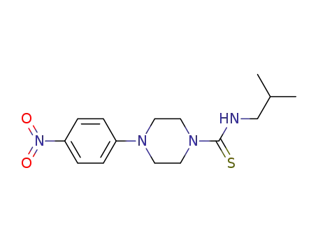 Molecular Structure of 412332-12-8 (4-(4-nitrophenyl)-1-piperazinecarbothioic acid isobutylamide)