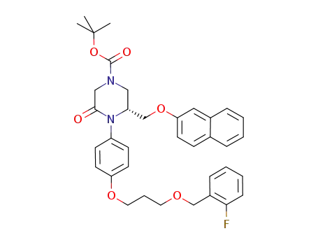 1-Piperazinecarboxylic acid,
4-[4-[3-[(2-fluorophenyl)methoxy]propoxy]phenyl]-3-[(2-naphthalenyloxy)
methyl]-5-oxo-, 1,1-dimethylethyl ester, (3R)-