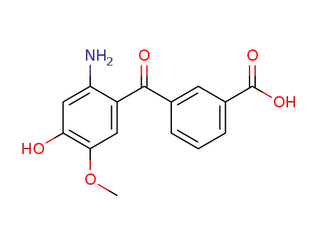 Molecular Structure of 685103-85-9 (Benzoic acid, 3-(2-amino-4-hydroxy-5-methoxybenzoyl)-)