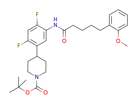 tert-butyl 4-(2,4-difluoro-5-{[5-(2-methoxyphenyl)pentanoyl]amino}phenyl)-1-piperidinecarboxylate