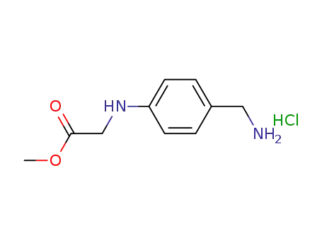 Molecular Structure of 851680-12-1 (Glycine, N-[4-(aminomethyl)phenyl]-, methyl ester, monohydrochloride)