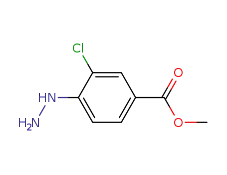 Molecular Structure of 883194-89-6 (Benzoic acid, 3-chloro-4-hydrazino-, methyl ester)