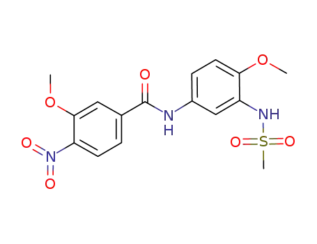 Molecular Structure of 870090-66-7 (Benzamide,
3-methoxy-N-[4-methoxy-3-[(methylsulfonyl)amino]phenyl]-4-nitro-)