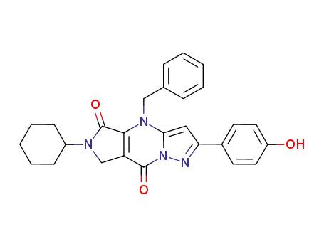 6-cyclohexyl-6,7-dihydro-4-(phenylmethyl)-2-(4-hydroxyphenyl)-4H-pyrazolo<1,5-a>pyrrolo<3,4-d>pyrimidine-5,8-dione