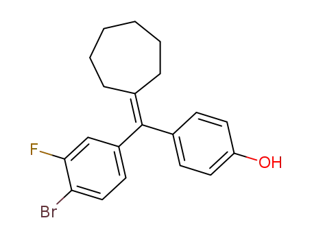 Molecular Structure of 843662-69-1 (Phenol, 4-[(4-bromo-3-fluorophenyl)cycloheptylidenemethyl]-)