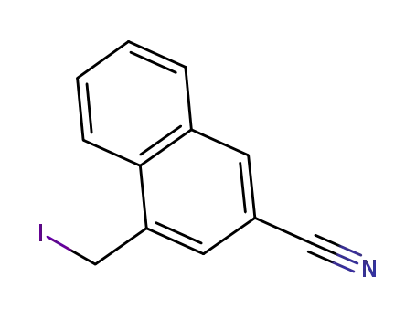 Molecular Structure of 672927-06-9 (2-Naphthalenecarbonitrile, 4-(iodomethyl)-)
