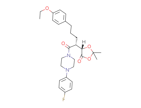 Piperazine,
1-[(2R)-2-[(4S)-2,2-dimethyl-5-oxo-1,3-dioxolan-4-yl]-5-(4-ethoxyphenyl)
-1-oxopentyl]-4-(4-fluorophenyl)-
