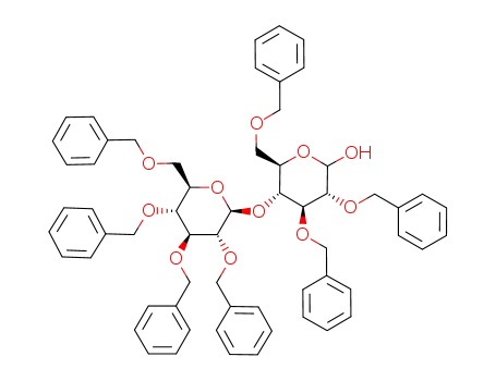 Molecular Structure of 148968-90-5 (2,3,6-tris-O-(phenylmethyl)-4-O-[2,3,4,6-tetrakis-O-(phenylmethyl)-β-D-glucopyranosyl]-D-glucopyranoside)