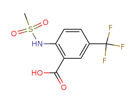 Molecular Structure of 847955-87-7 (Benzoic acid, 2-[(methylsulfonyl)amino]-5-(trifluoromethyl)-)