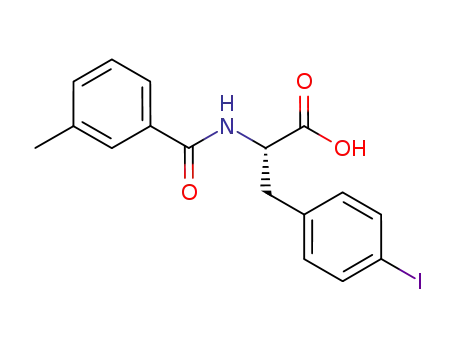 Molecular Structure of 768366-89-8 ((S)-3-(4-iodophenyl)-2-(3-methylbenzoylamino)propionic acid)