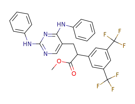 3-(2,4-Diphenylamino-pyrimidin-5-yl)-2-(3,5-bis-trifluoromethyl-phenyl)-propionic acid methyl ester