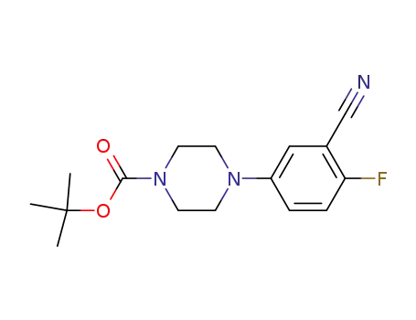 Molecular Structure of 474710-24-2 (tert-butyl 4-(3-cyano-4-fluorophenyl)piperazine-1-carboxylate)