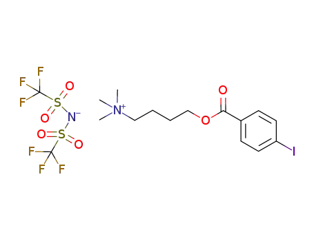 Molecular Structure of 827027-40-7 ({4-(4-iodobenzoyloxy)butyl}trimethylammonium bistrifluoromethanesulfonimidate)