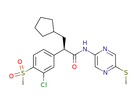 2(R)-(3-chloro-4-methanesulfonyl-phenyl)-3-cyclopentyl-N-(5-methylsulfanyl-pyrazin-2-yl)-propionamide