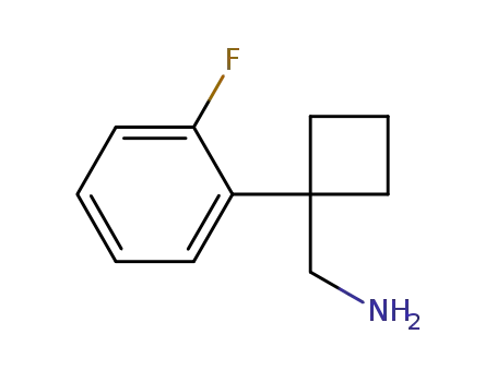 Molecular Structure of 859164-47-9 (1-(2-Fluorophenyl)cyclobutanemethanamine)