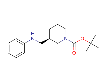 1-Piperidinecarboxylic acid, 3-[(phenylamino)methyl]-, 1,1-dimethylethyl
ester, (3R)-(377780-07-9)