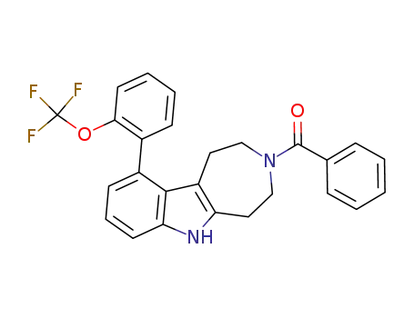 Molecular Structure of 405311-90-2 (3-benzoyl-10-[2-(trifluoromethoxy)phenyl]-1,2,3,4,5,6-hexahydroazepino[4,5-b]indole)