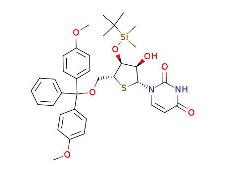 1-[5-(4,4'-dimethoxytrityl)-3-(t-butyldimethylsilyl)-4-thio-beta-D-ribofuranosyl]uracil