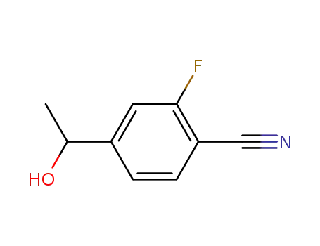 Molecular Structure of 440105-59-9 (Benzonitrile, 2-fluoro-4-(1-hydroxyethyl)- (9CI))