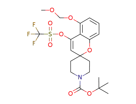 Molecular Structure of 911227-82-2 (tert-butyl 5-(methoxymethoxy)-4-(trifluoromethylsulfonyloxy)spiro[chromene-2,4'-piperidine]-1'-carboxylate)