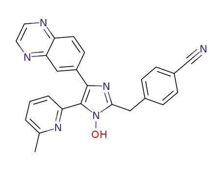 4-((1-hydroxy-5-(6-methylpyridin-2-yl)-4-(quinoxalin-6-yl)-1H-imidazol-2-yl)methyl)benzonitrile