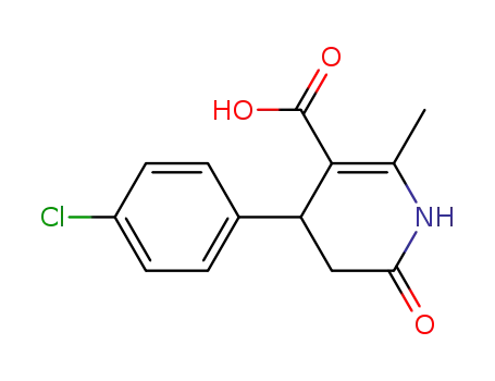 Molecular Structure of 864082-31-5 (1,4,5,6-Tetrahydro-2-methyl-6-oxo-4-(4-chlorophenyl)-3-pyridinecarboxylic acid)