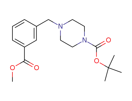 Molecular Structure of 203047-36-3 (TERT-BUTYL 4-[3-(METHOXYCARBONYL)BENZYL!PIPERAZINE-1-CARBOXYLATE, 97+%)