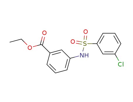 Molecular Structure of 916167-74-3 (Benzoic acid, 3-[[(3-chlorophenyl)sulfonyl]amino]-, ethyl ester)