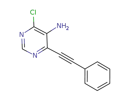 Molecular Structure of 875340-49-1 (4-chloro-6-(phenylethynyl)pyriMidin-5-aMine)