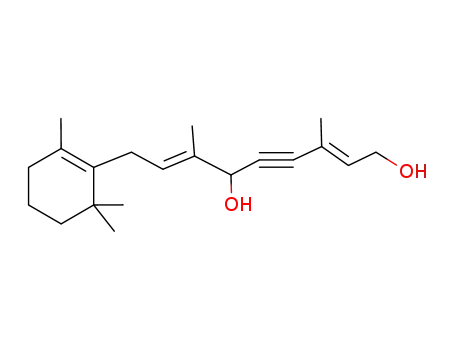 Molecular Structure of 50895-69-7 (3,7-dimethyl-9-(2,6,6-trimethyl-1-cyclohexen-1-yl)nona-2E,7E-dien-4-yne-1,6-diol)