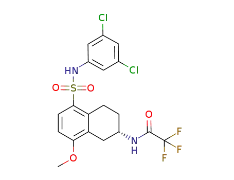 Molecular Structure of 916222-30-5 (N-((2S)-5-{ [(3,5-dichlorophenyl)amino]sulfonyl}-8-methoxy-1,2,3,4-tetrahydronaphthalen-2-yl)-2,2,2-trifluoroacetamide)