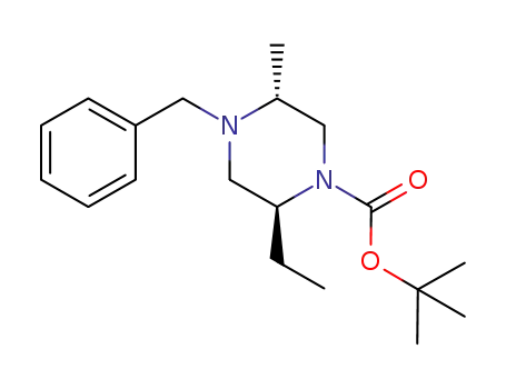 Molecular Structure of 906810-49-9 ((2S,5R)-tert-butyl 4-benzyl-2-ethyl-5-Methylpiperazine-1-carboxylate)