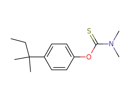 Molecular Structure of 928794-11-0 (4-(1,1-dimethyl-propyl)-1-dimethylthiocarbamoyloxy-benzene)
