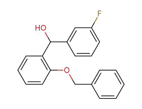 Molecular Structure of 875109-67-4 (Benzenemethanol, a-(3-fluorophenyl)-2-(phenylmethoxy)-)