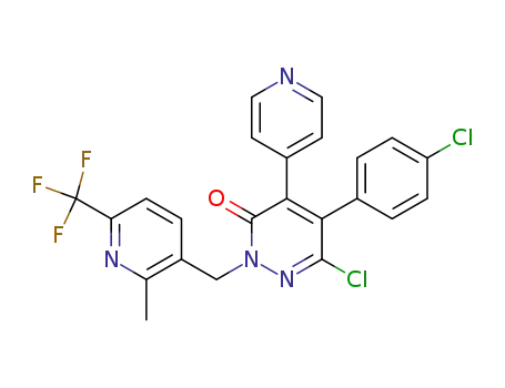 6-chloro-5-(4-chlorophenyl)-2-((2-methyl-6-(trifluoromethyl)pyridin-3-yl)methyl)-4-(pyridin-4-yl)-pyridazin-3(2H)-one