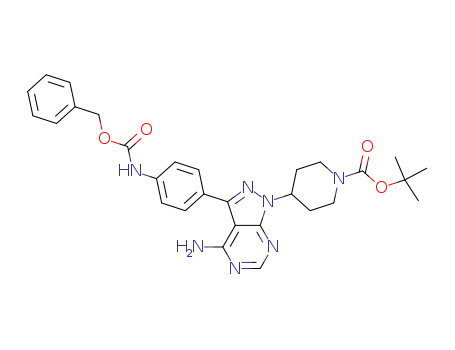 tert-butyl 4-[4-amino-3-(4-[(benzyloxy)carbonylamino]phenyl)-1H-pyrazolo[3,4-d]pyrimidin-1-yl]-1-piperidinecarboxylate