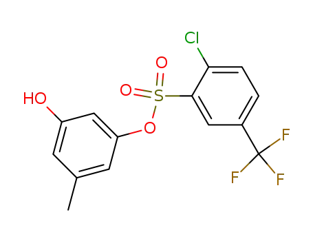 Molecular Structure of 222034-03-9 (3-(2-chloro-5-trifluoromethylphenylsulfonyloxy)-5-methylphenol)