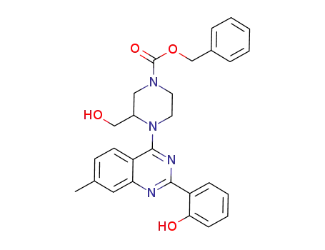 1-Piperazinecarboxylic acid,
3-(hydroxymethyl)-4-[2-(2-hydroxyphenyl)-7-methyl-4-quinazolinyl]-,
phenylmethyl ester