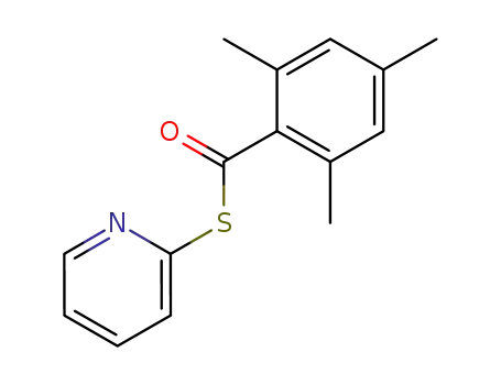 Molecular Structure of 81787-27-1 (Benzenecarbothioic acid, 2,4,6-trimethyl-, S-2-pyridinyl ester)