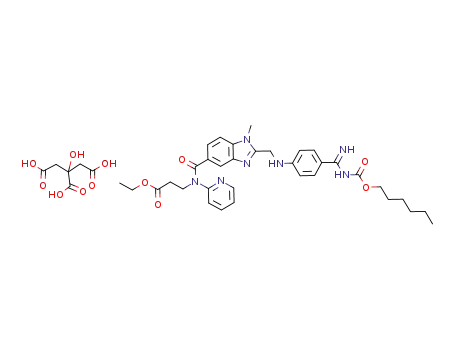 3-[(2-{[4-(amino-hexyloxycarbonylimino-methyl)-phenyl-amino]-methyl}-1-methyl-1H-benzimidazole-5-carbonyl)-pyridin-2-yl-amino]-propionate citric acid salt