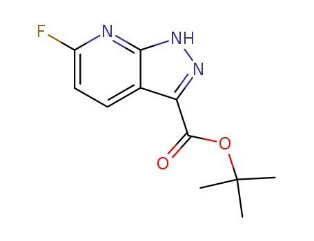 Molecular Structure of 155601-71-1 (TERT-BUTYL 6-FLUORO-1H-PYRAZOLO[3,4-B]PYRIDINE-3-CARBOXYLATE)