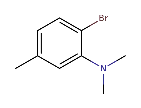 Molecular Structure of 64230-10-0 (Benzenamine, 2-bromo-N,N,5-trimethyl-)