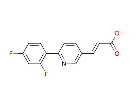 Molecular Structure of 918305-52-9 (2-Propenoic acid, 3-[6-(2,4-difluorophenyl)-3-pyridinyl]-, methyl ester,
(2E)-)